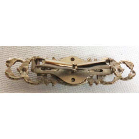 Vintage Ornate Victorian Style Rhinestone Scarf Clip - Picture 3 of 5